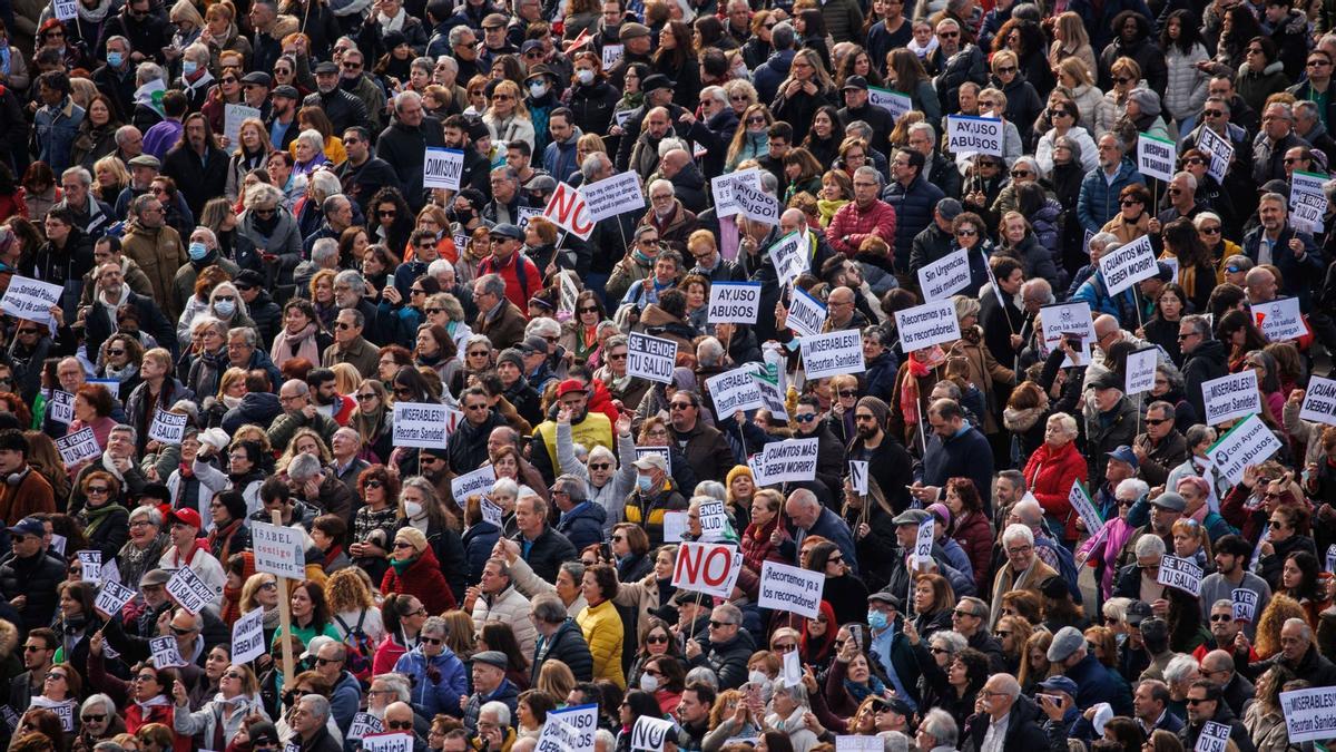 Manifestación en defensa de la sanidad pública en Madrid