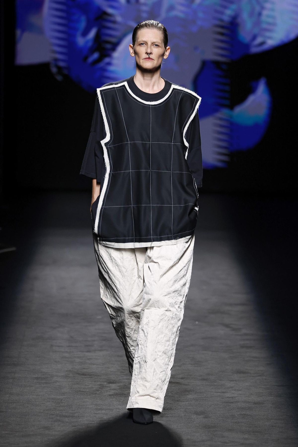 La modelo Guiomar Alfaro, durante el desfile de Acromatyx el pasado septiembre en la Mercedes-Benz Fashion Week.