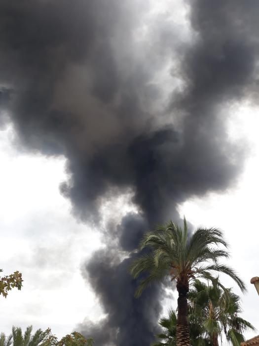 Espectacular incendio declarado en un polígono industrial de Crevillent