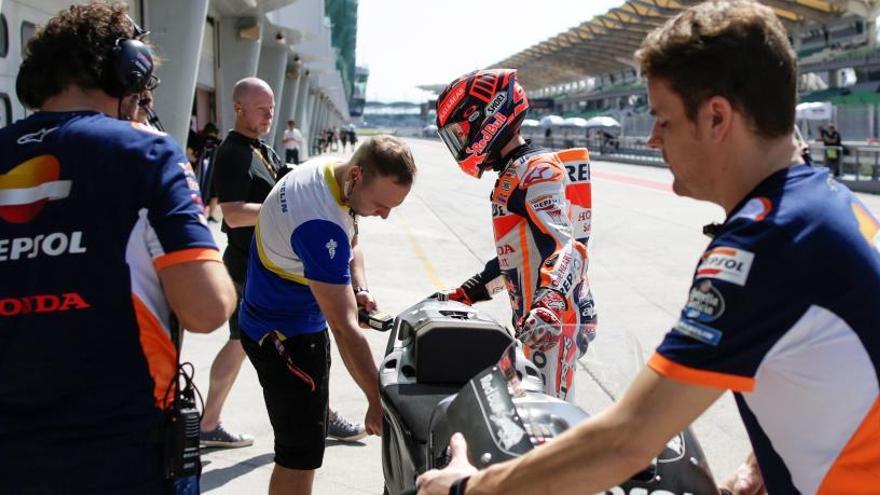 Márquez en el circuito de Sepang.