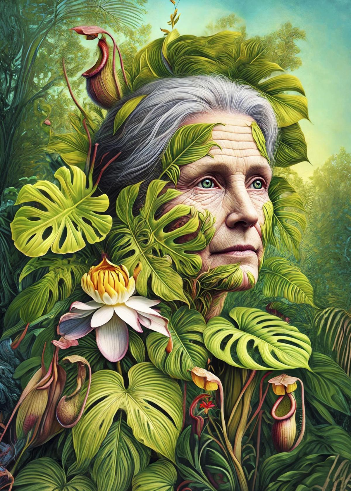 Marianne North, recreada con inteligencia artificial.