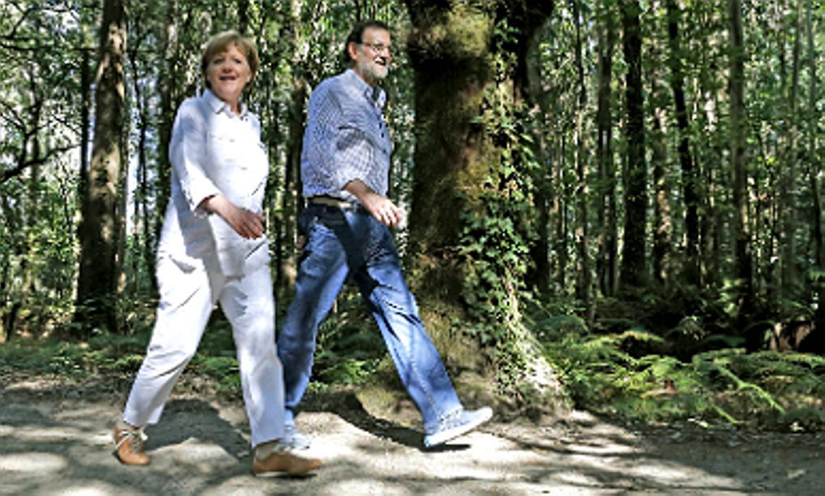 Merkel i Rajoy, al Camí de Santiago.
