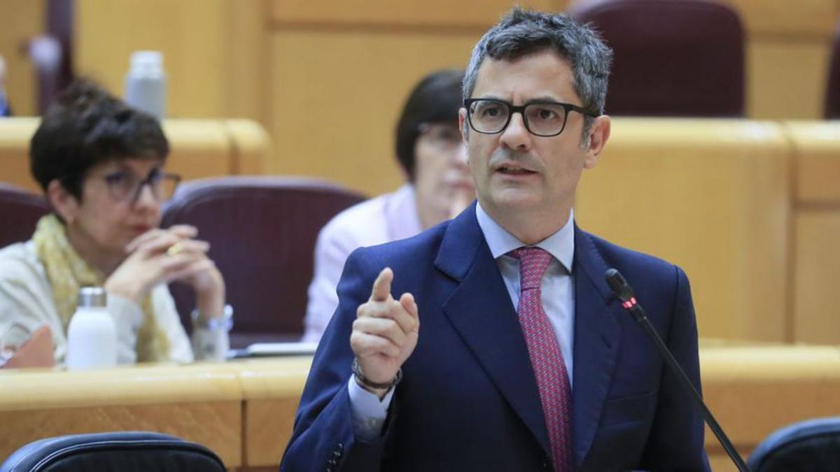 El ministre Félix Bolaños a la sessió de control del Senat | FERNANDO ALVARADO/EFE