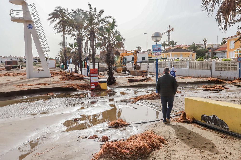 El Ayuntamiento de Orihuela ha valorado en más de medio millón de euros los destrozos provocados por la Borrasca Gloria en su litoral