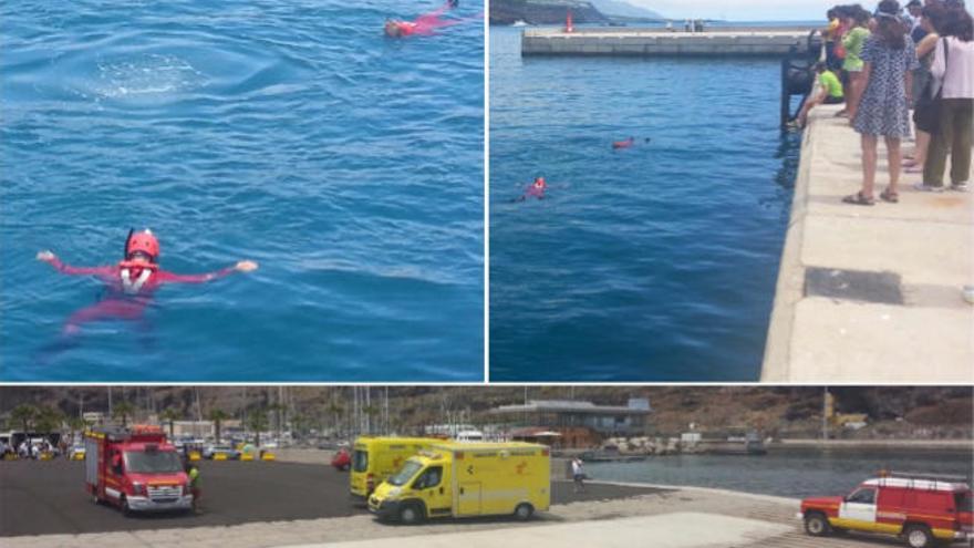 Una mujer muere en La Palma al caer al mar en coche con su esposo y dos hijos