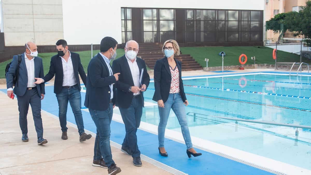 Obras en la piscina de San Fernando de Maspalomas.