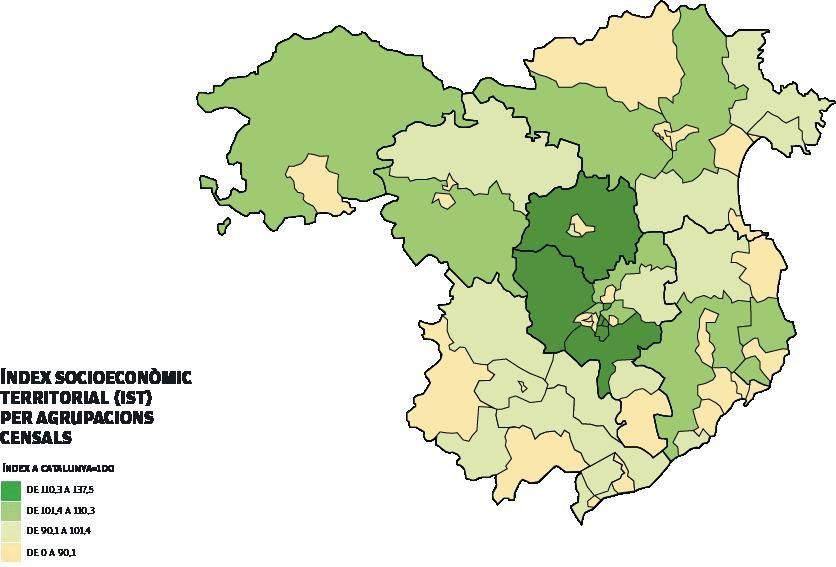 Índex Socioeconòmic Territorial (IST) per agrupacions censals