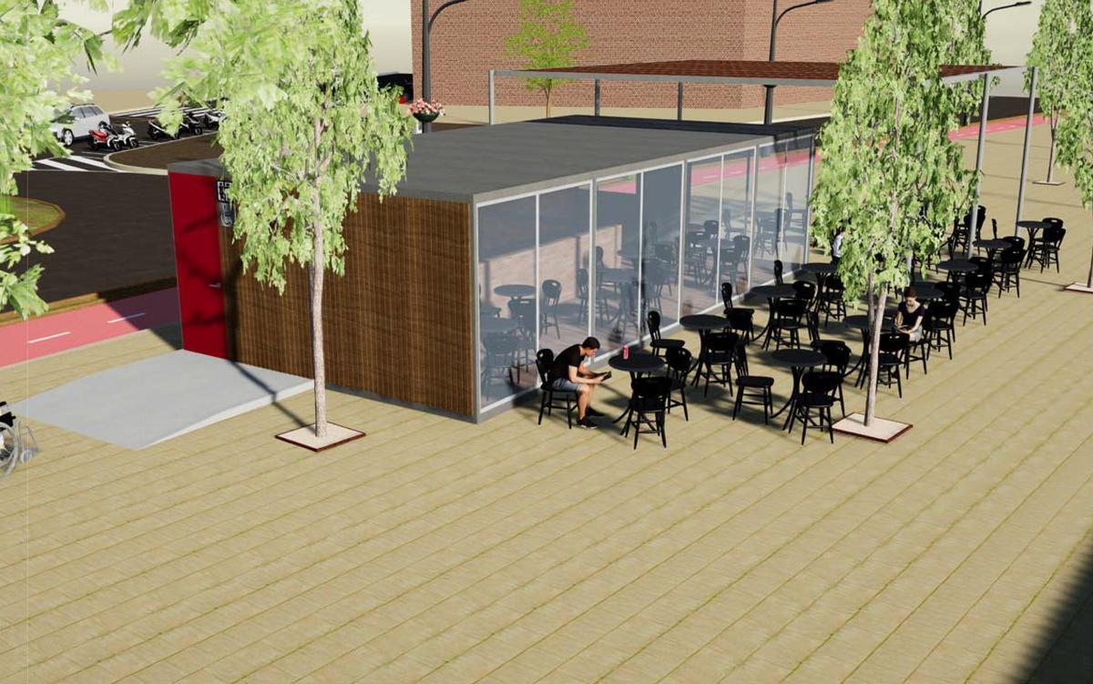 Imagen de cómo deberá ser la zona de bar junto al río Ebro, en Tortosa.