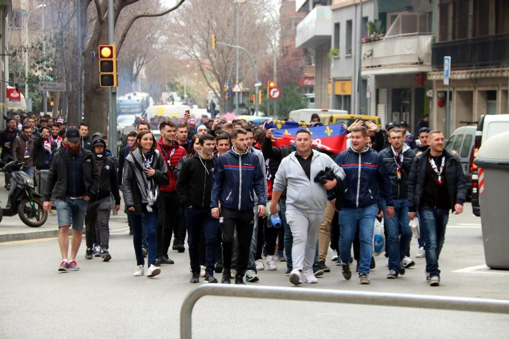 Tensió per la presència de seguidors del Lió a Barcelona