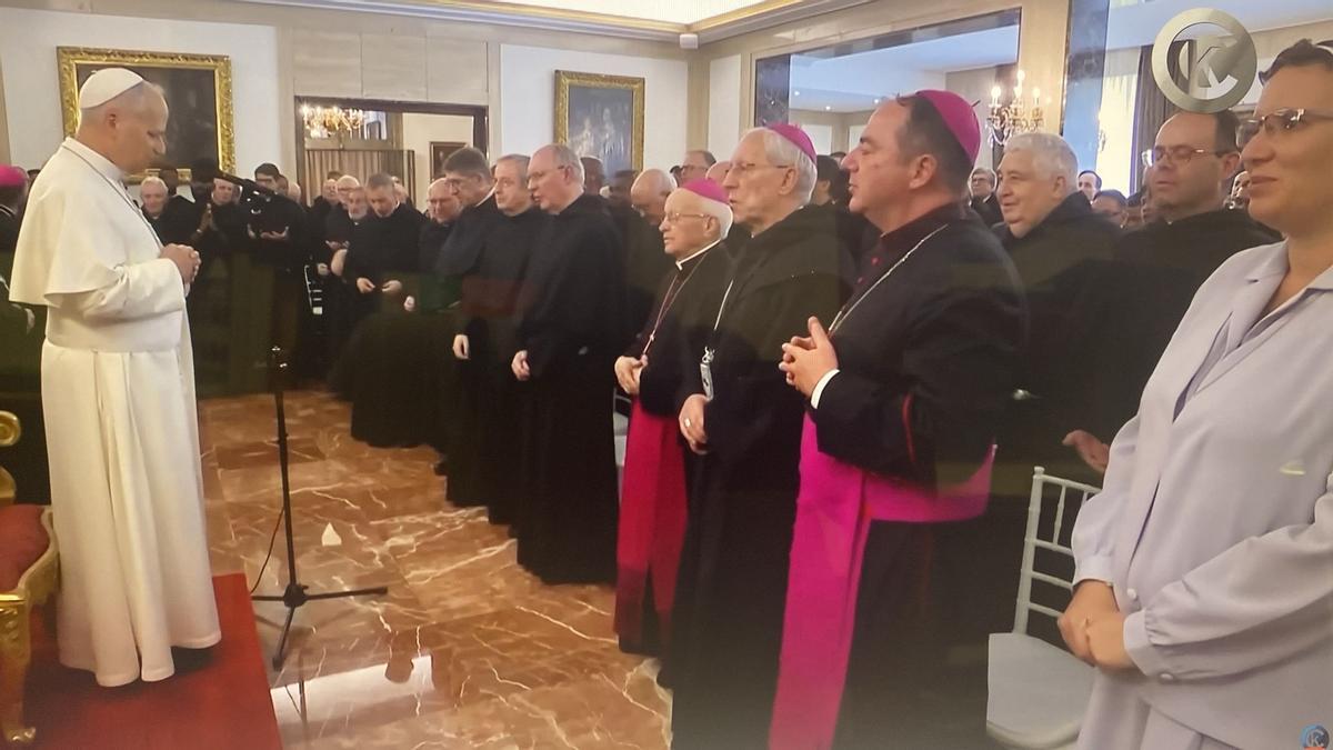 Encuentro del Papa León XIV con los agustinos de España el domingo en la Nunciatura, en Madrid.