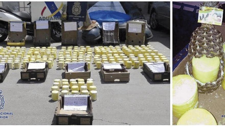 La Policía se incauta en Algeciras de 200 kilos de cocaína ocultos en piñas frescas