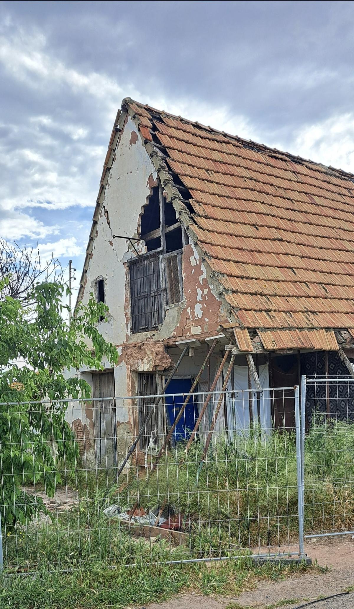 El estado de la barraca del Coixo Navarro en Alboraya.
