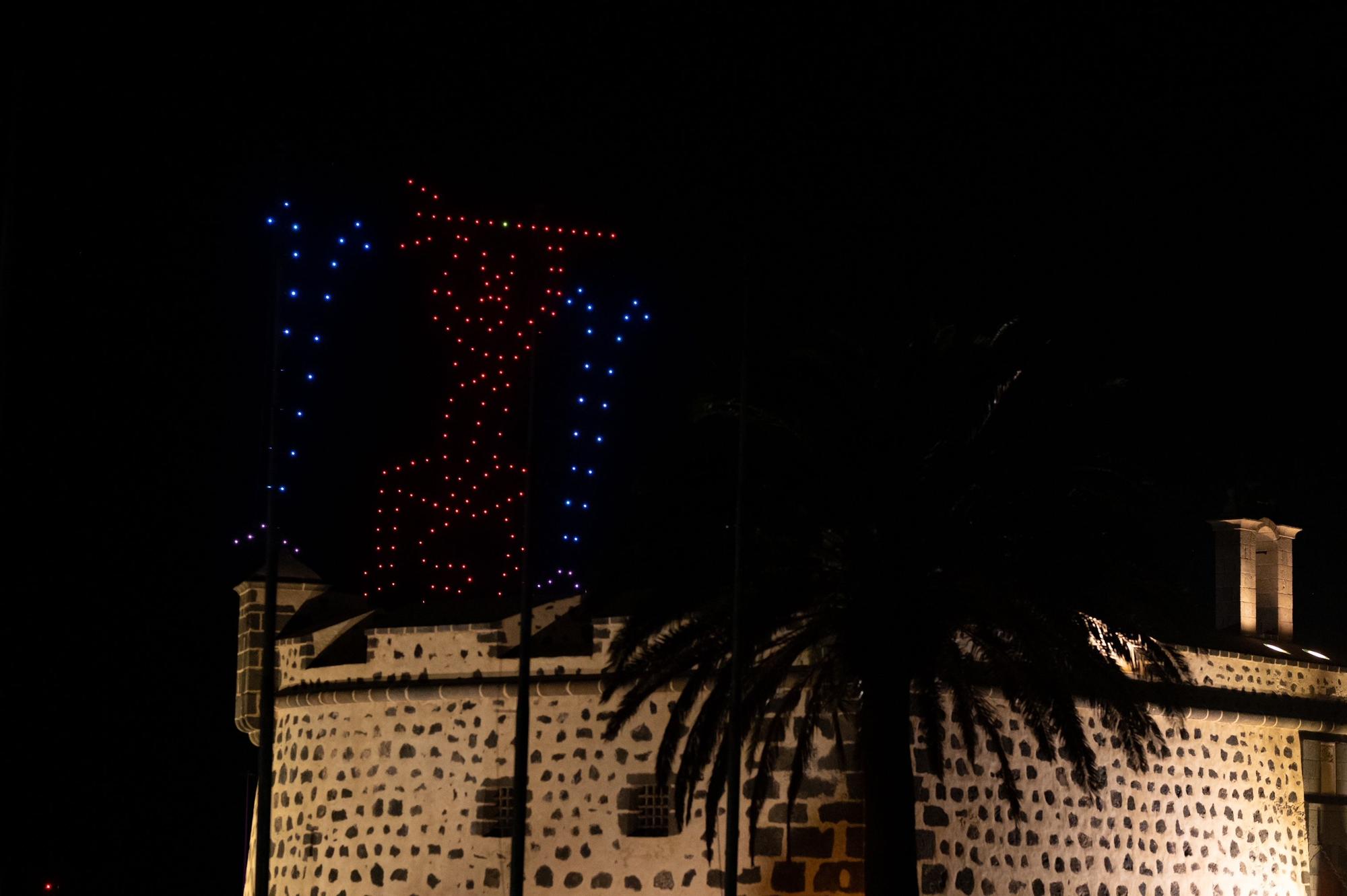 El Cabildo de Lanzarote felicita la Navidad con un espectáculo de 200 drones