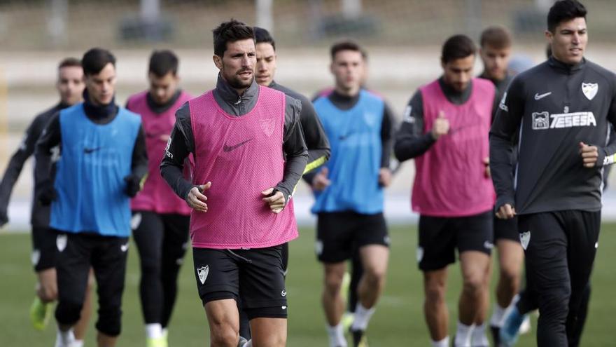 Adrián, en la sesión de entrenamiento de ayer