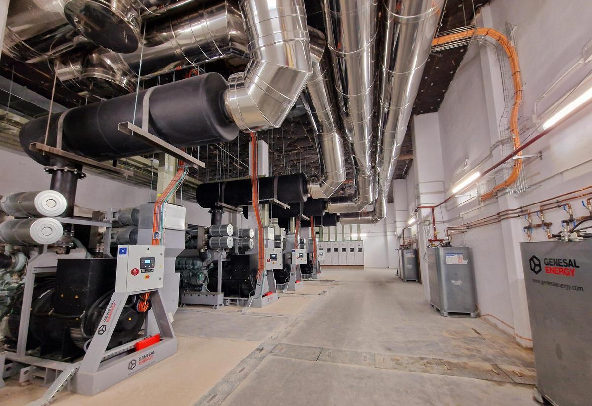 Un grupo electrógno de Genesal instalado en un hospital.