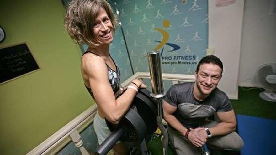 Carbia y Pereira, juntos en el centro Pro-Fitness. // Bernabé