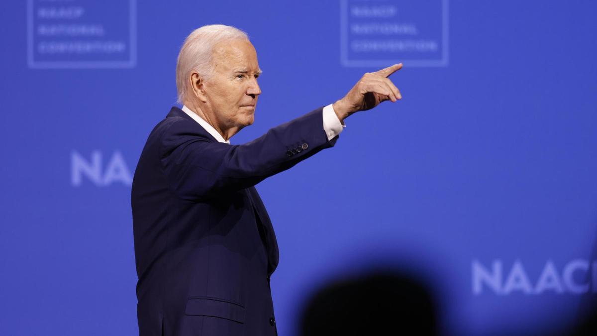 El presidente de los Estados Unidos, Joe Biden, en la Convención Nacional de la NAACP en Las Vegas.