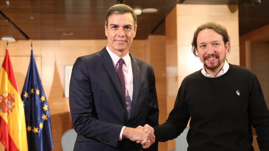 El secretari general del PSOE, Pedro Sánchez, i el líder de Podem, Pablo Iglesias