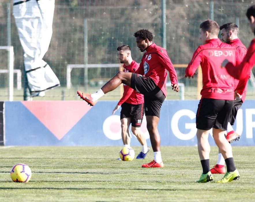 Ejercicios tácticos y acciones de estrategia para preparar la visita del Nàstic de Tarragona a Riazor.