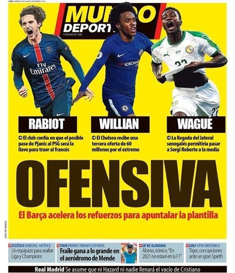 Portada MUNDO DEPORTIVO domingo 22 de julio 2018