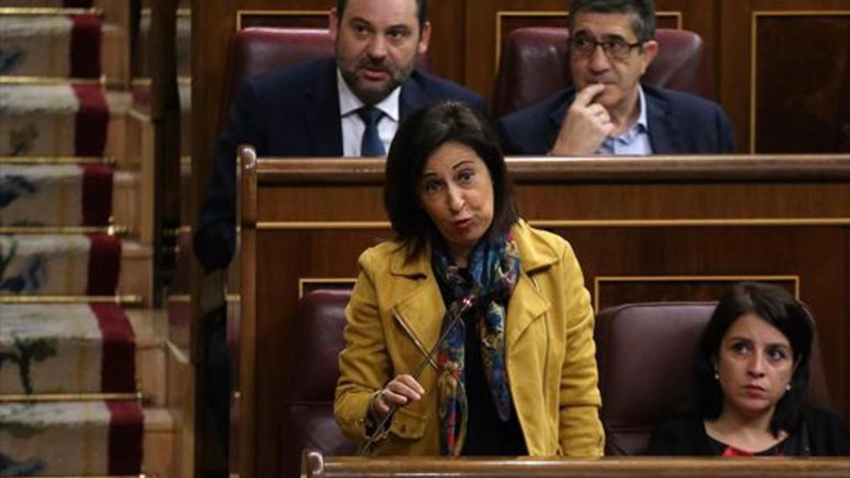 Margarita Robles, portavoz del PSOE, ayer en el pleno.