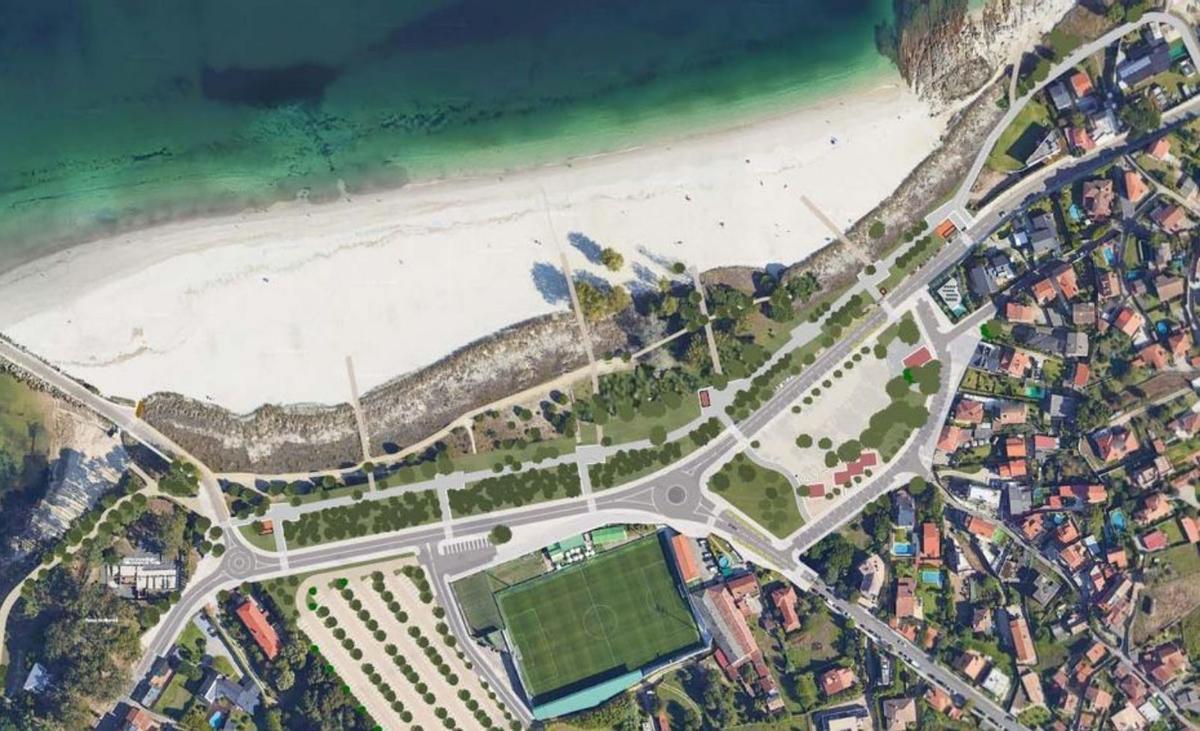 Infografía de la actuación prevista en la playa y su entorno.