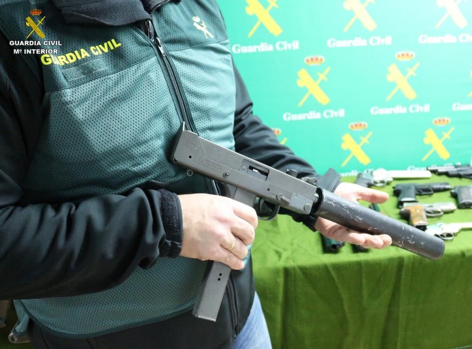 Armas incautadas por la Guardia Civil en Asturias