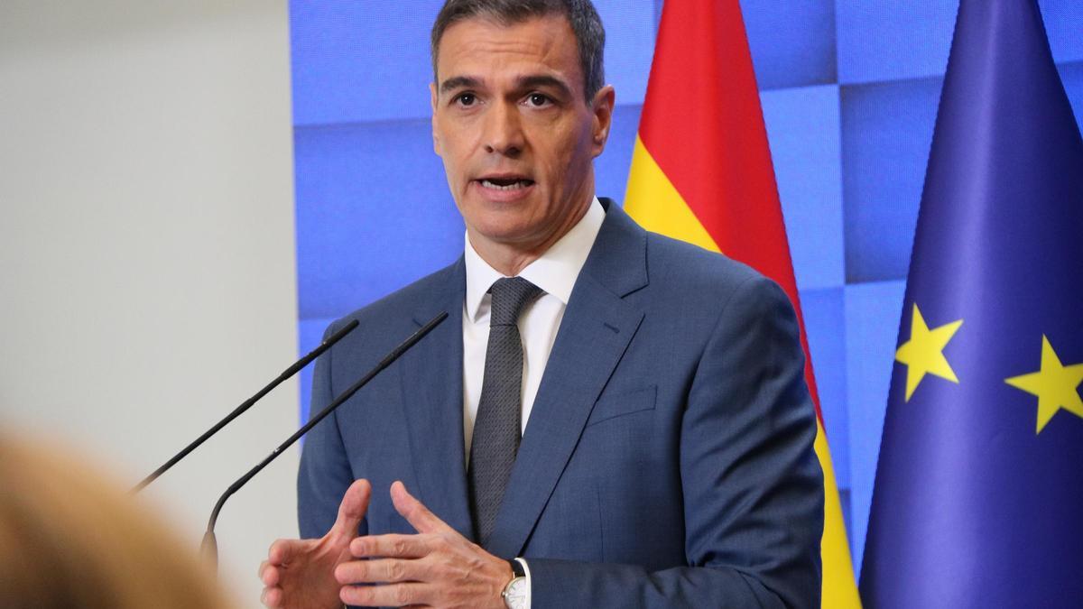 El presidente del gobierno Español, Pedro Sánchez, este miércoles en La Moncloa
