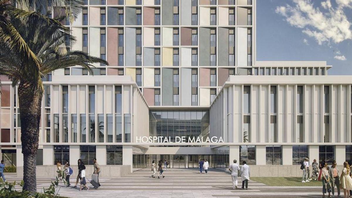 Recreación de la fachada del futuro hospital.