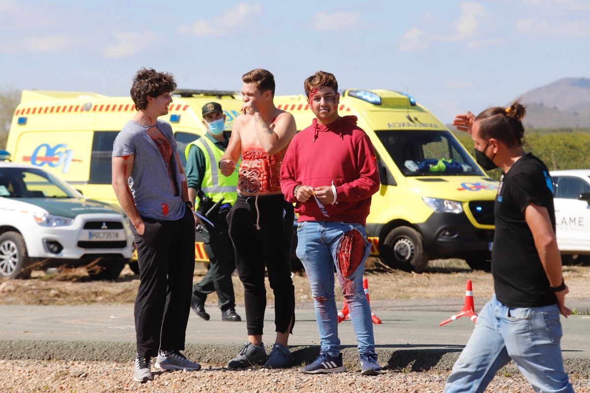 Así ha sido el simulacro de accidente aéreo en Murcia