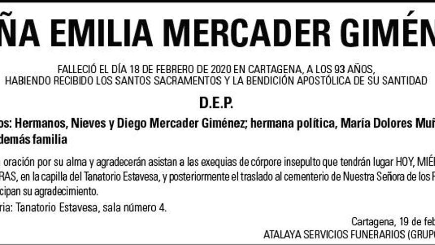 Dª Emilia Mercader Giménez