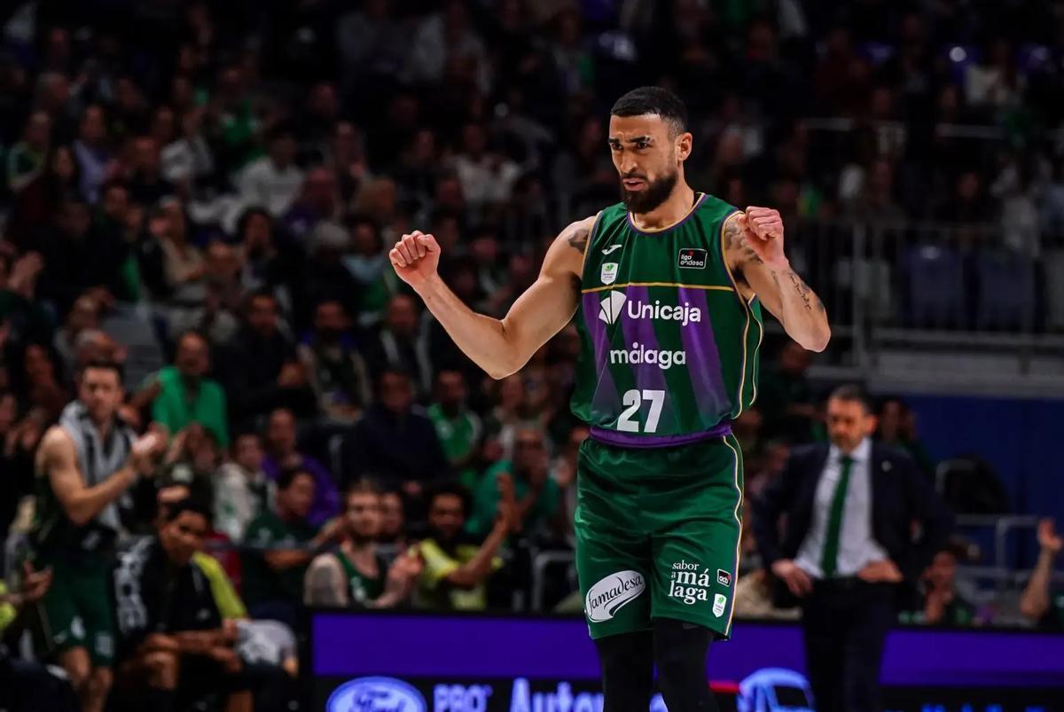 Chris Duarte celebrando en un partido con el Unicaja.