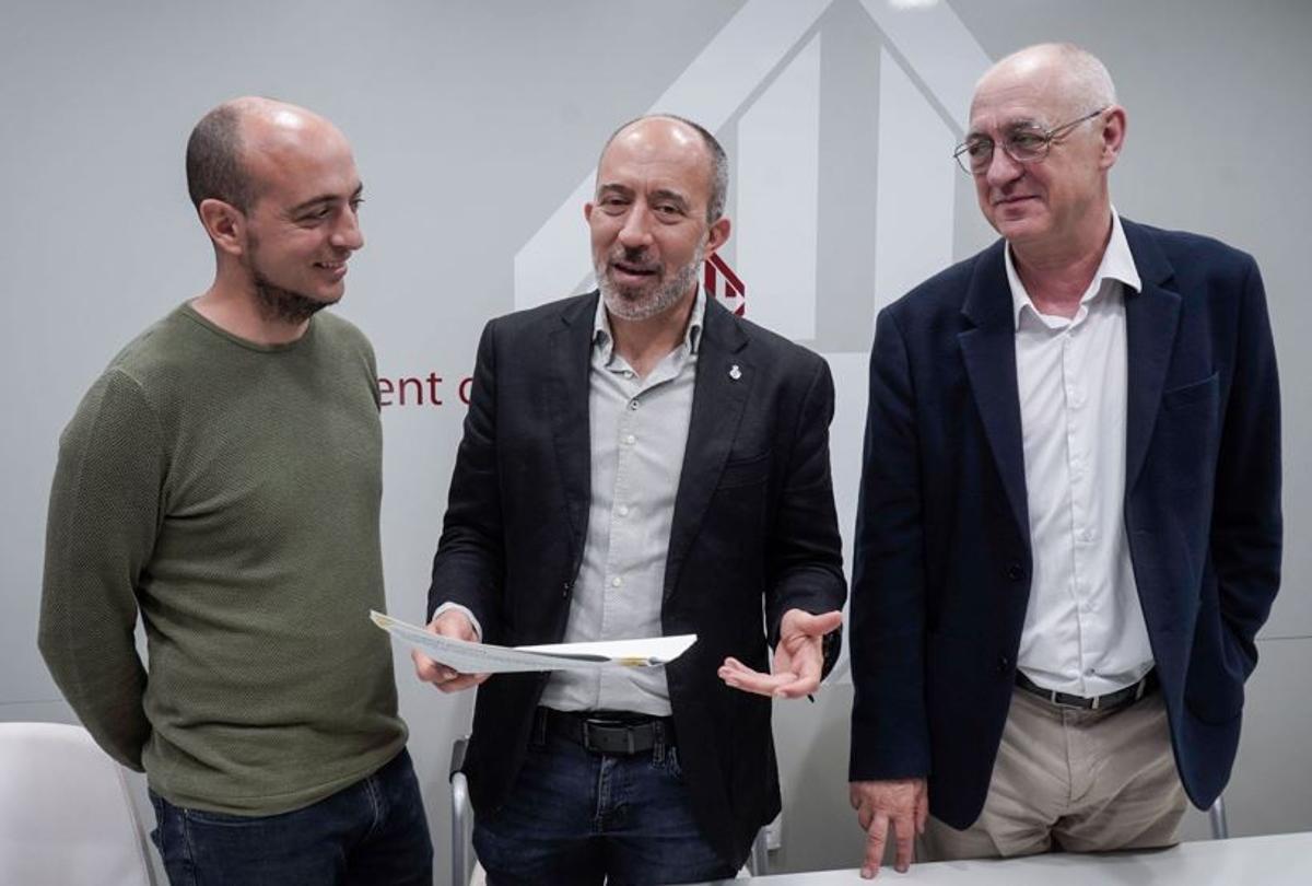 Pol Huguet, Marc Aloy i Albert Planell, ahir a l'Ajuntament
