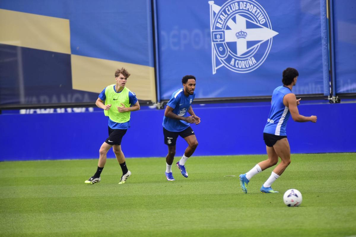 Entrenamiento del Dépor en Abegondo en la tercera semana de pretemporada