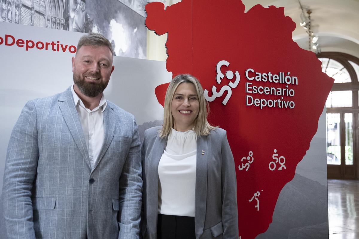 El diputado de Deportes, Iván Sánchez, con la presidenta de la Diputación, Marta Barrachina.