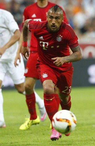 Bayern Munich's Vidal eyes the ball during their pre-season Audi Cup tournament final soccer match against Real Madrid in Munich
