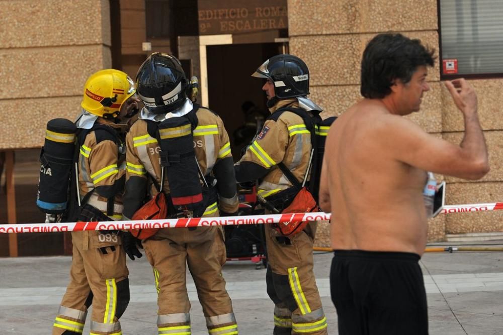 Los bomberos de Murcia, luchando contra el fuego c