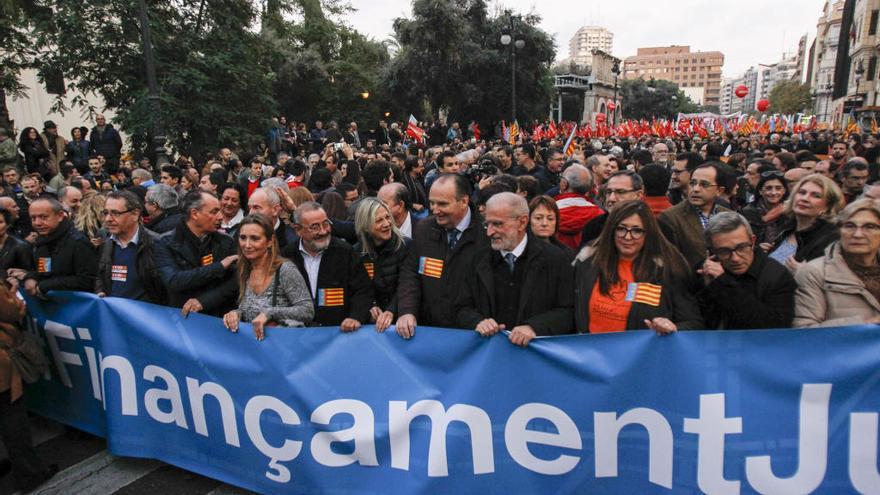 Un momento de la manifestación para exigir una financiación justa del pasado 18 de noviembre en València