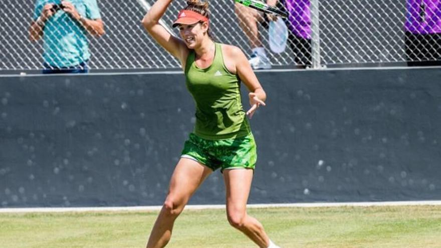 Garbiñe Muguruza, entrenando ayer en Santa Ponça.