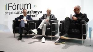 Joan Carles Batanés, Marc Aloy i Josep Lluís Micó, durant la conversa