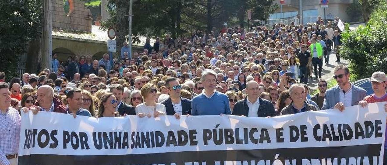 La multitudinaria protesta por el estado de la sanidad pública vivida en O Grove en marzo de 2019. // Muñiz