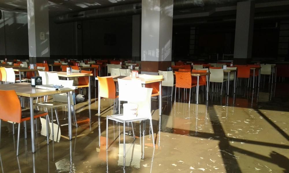 Inundación en el campus de Gijón