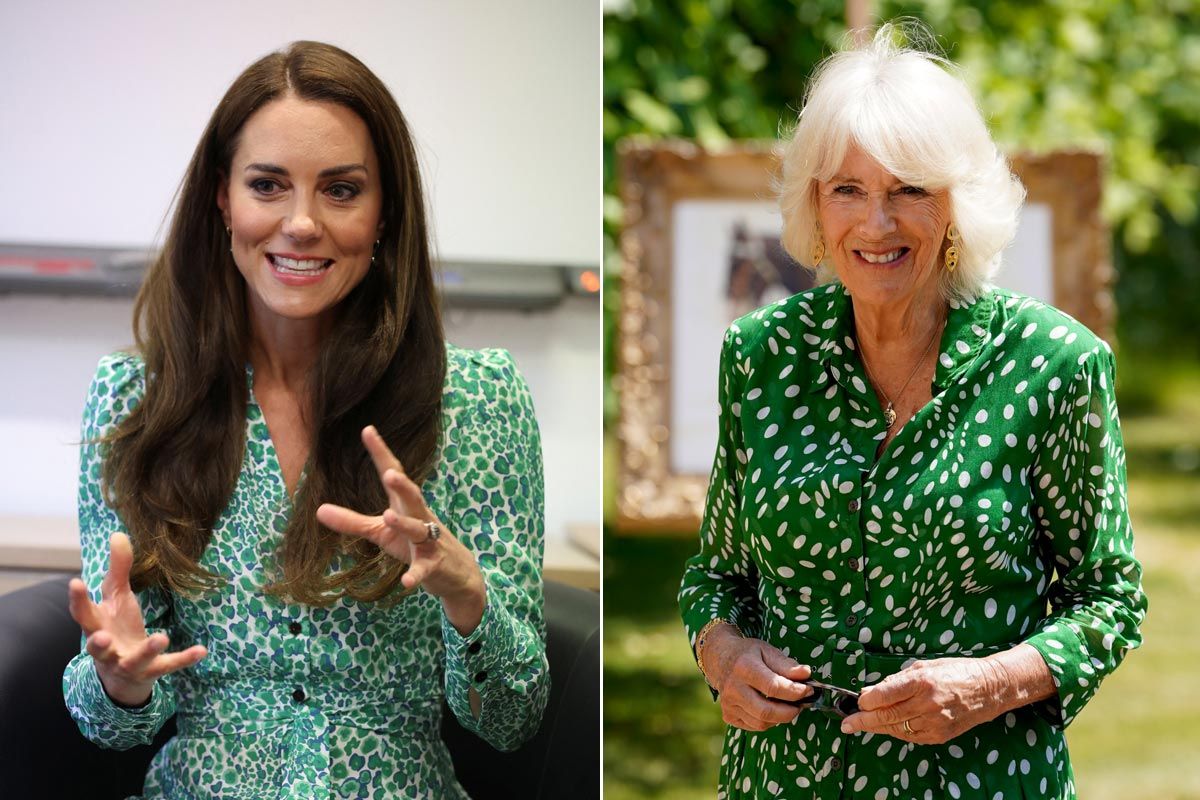 Kate Middleton y la reina Camilla con vestidos verdes