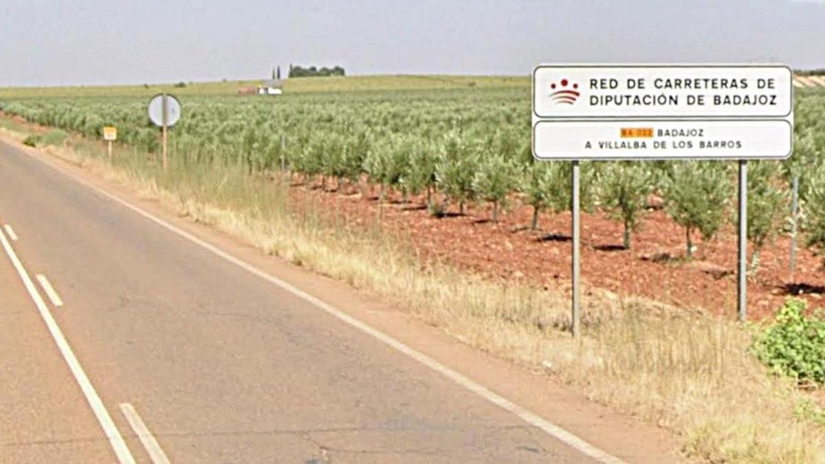 Carretera BA-022, de Badajoz a Villalba de los Barros