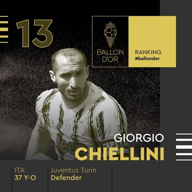 13 - Giorgio Chiellini (Balón de Oro)