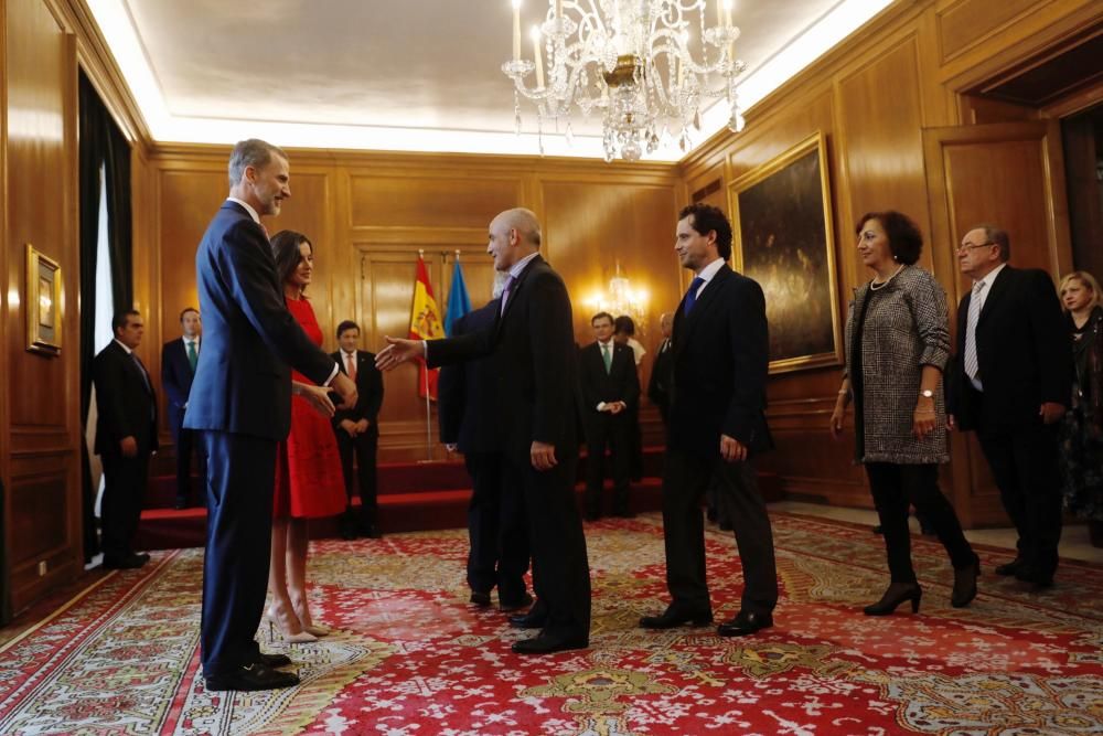 Los Reyes reciben los premiados con las Medallas de Oro de Asturias