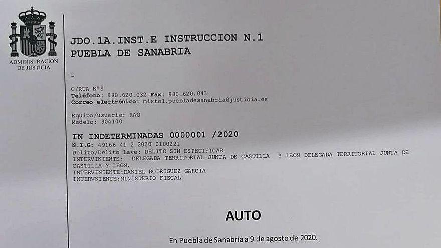 Auto judicial sobre el caso de Vime de Sanabria.