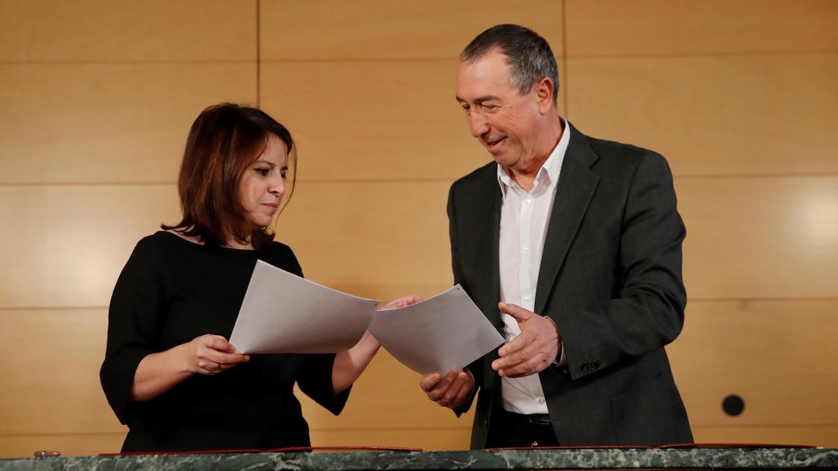 El PSOE sella el pacto de investidura en enero de 2020 con Compromís.
