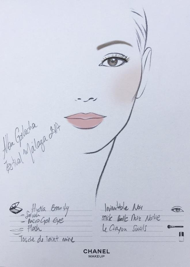 Boceto del maquillaje de Alba Galocha