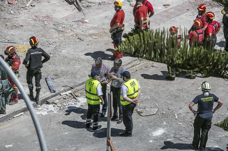 Segundo día de trabajos en el derrumbe